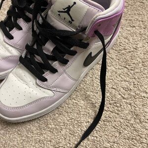 Jordan Kids Sneakers - White, Black, and Purple